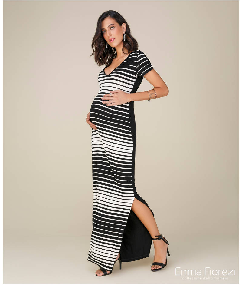 vestido de malha longo para gestante