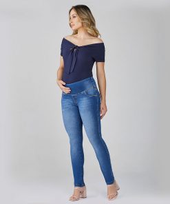 Calça Jeans Gestante Skinny Essencial Poqer Elastic