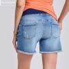 Shorts Jeans Gestante com Barra Desfiada